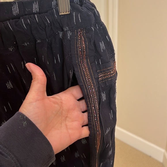 ANTHROPOLOGIE Ikat High Rise Beaded Beach Pants size S - Picture 4 of 9